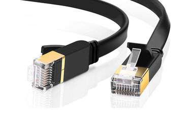 RJ45 προστατευμένη γάτα 7 καλώδιο δικτύων, μαύρη γάτα 7 χρώματος καλώδιο Ethernet